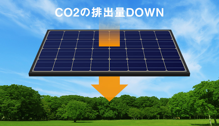 太陽光発電システムの特徴 CO2排出量が減らせます
